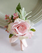 Beige Rose Wedding Boutonniere