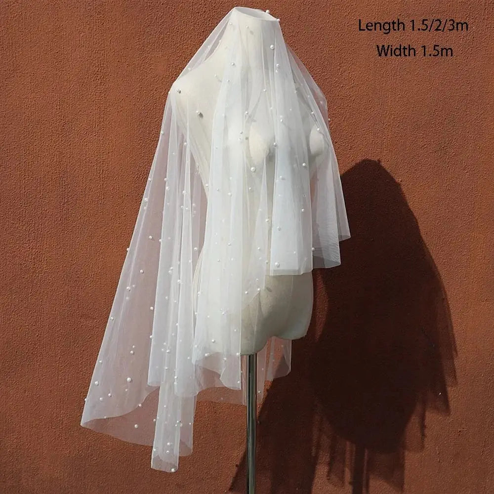 Face-Covered Long Bridal Veil