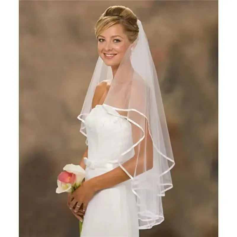 Ribbon Edge Cascade Bridal Veil