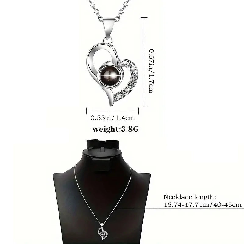 Rose Heart Necklace Gift Box