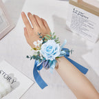 Blue Lotus Rose Corsage Set