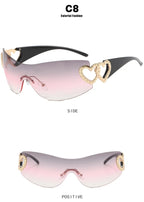 Heart Temple Y2K Sunglasses