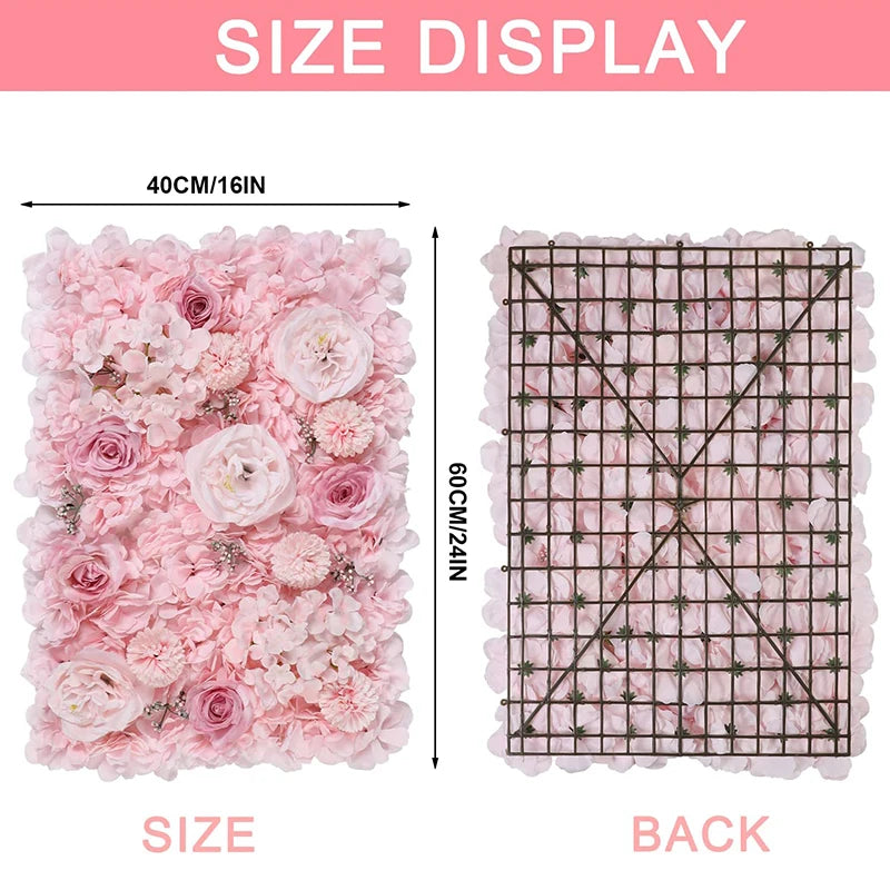 Silk Rose & Peony Flower Wall Panel