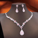 Purple Rhinestone Bridal Jewelry Set