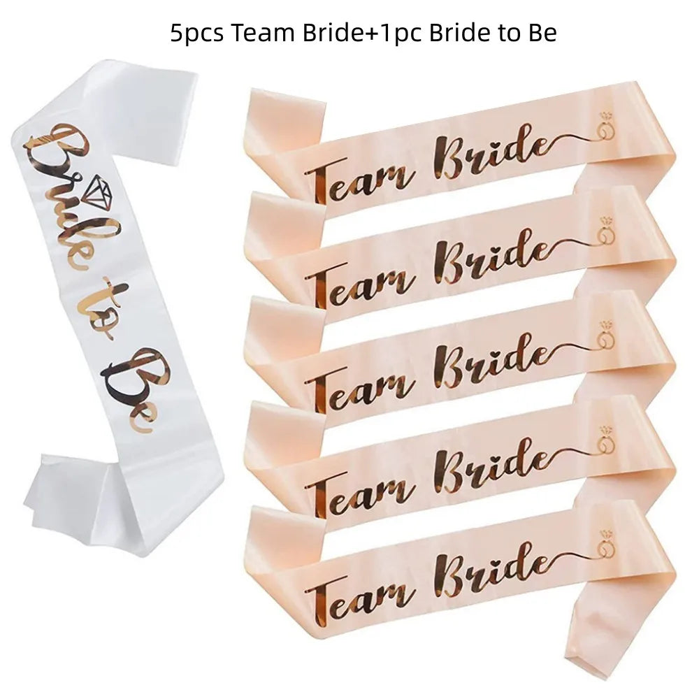 Rose Gold “Team Bride” Satin Sash – Bride To Be Bachelorette Party Accessory