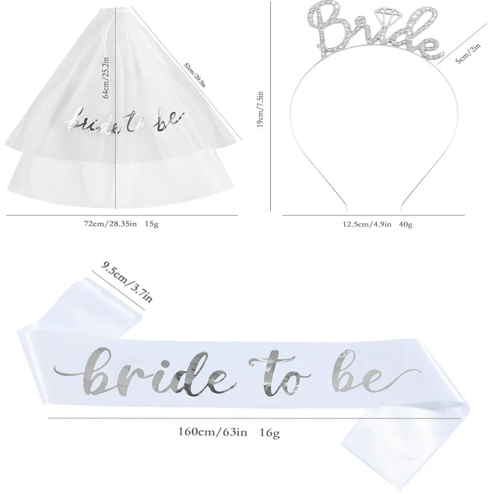 Bride-to-Be Veil & Sash Set