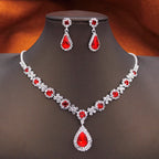 Purple Rhinestone Bridal Jewelry Set
