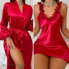 Bride Lace Satin Robe Set