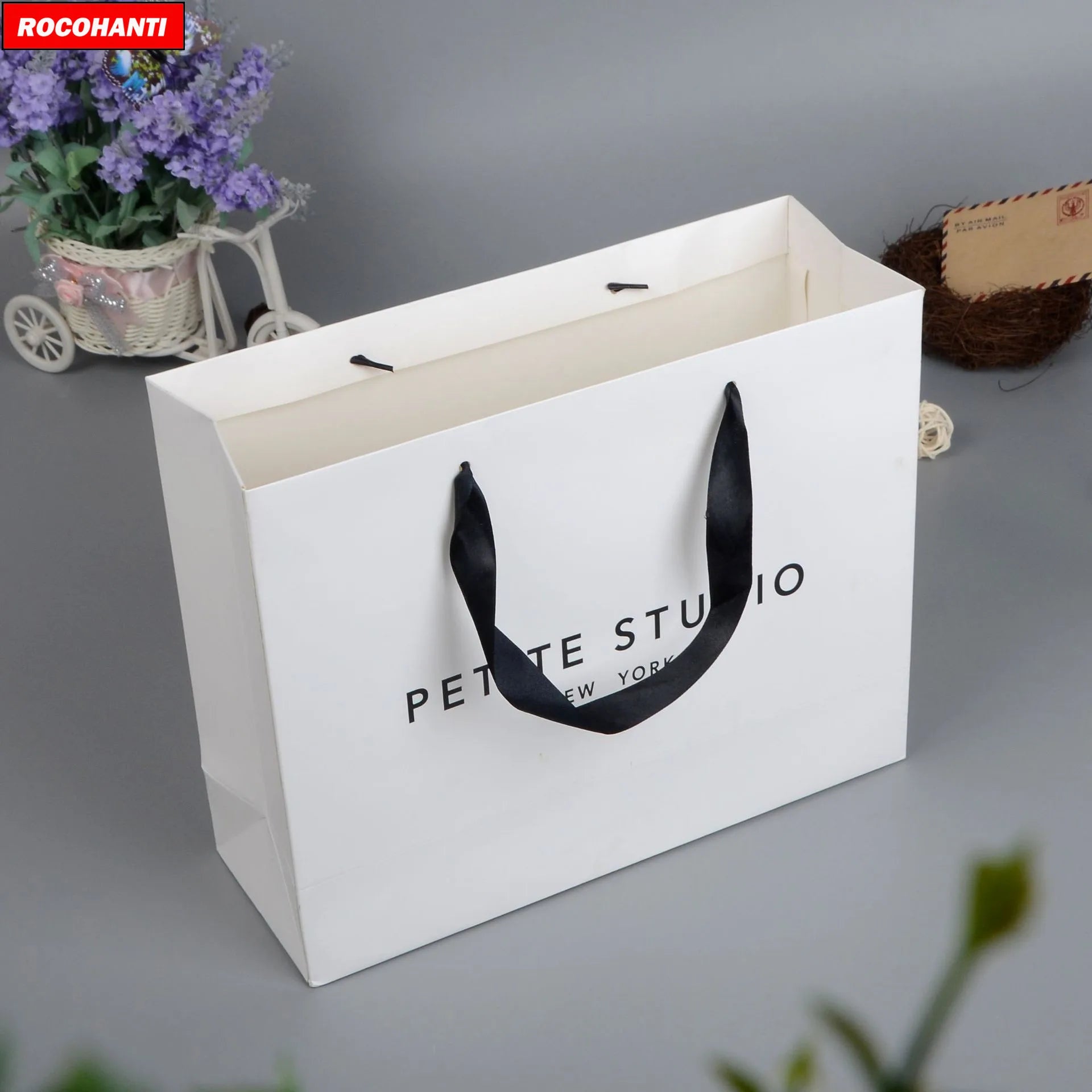 Custom White Shopping Gift Bags