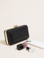 Silver Rhinestone Evening Clutch