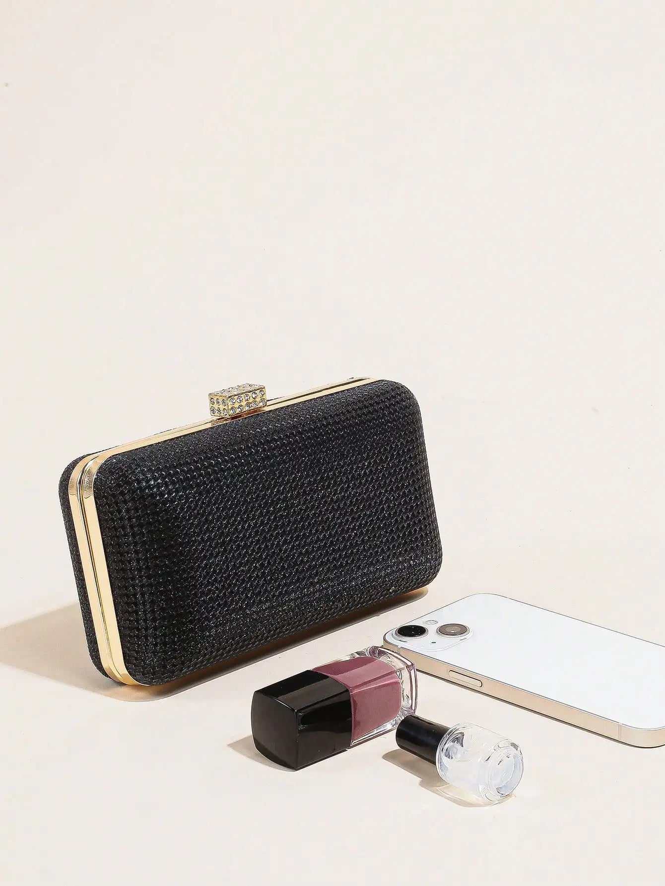 Silver Rhinestone Evening Clutch