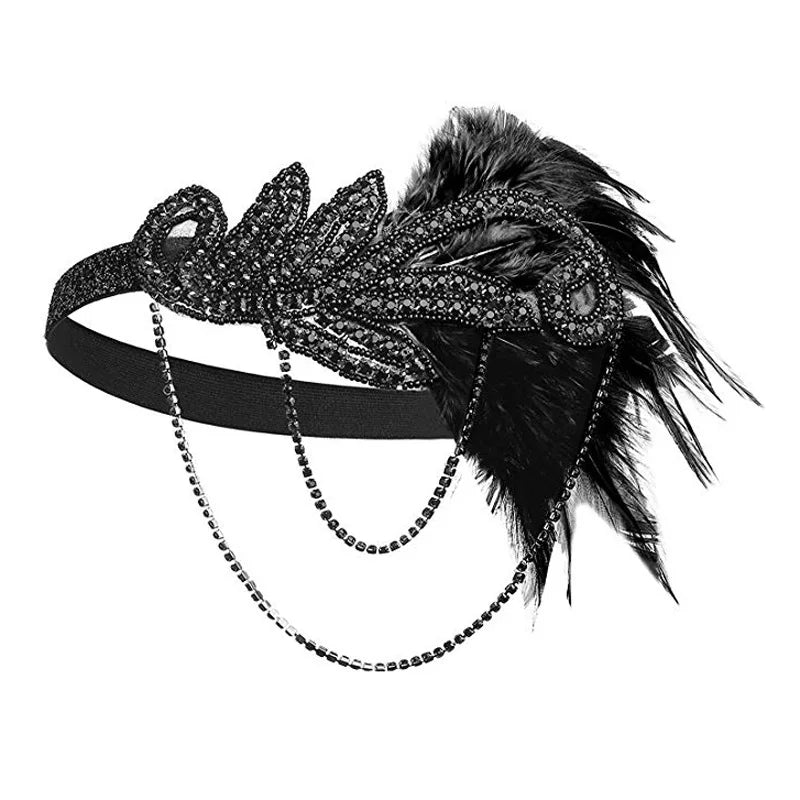 1920s Flapper Feather Headband