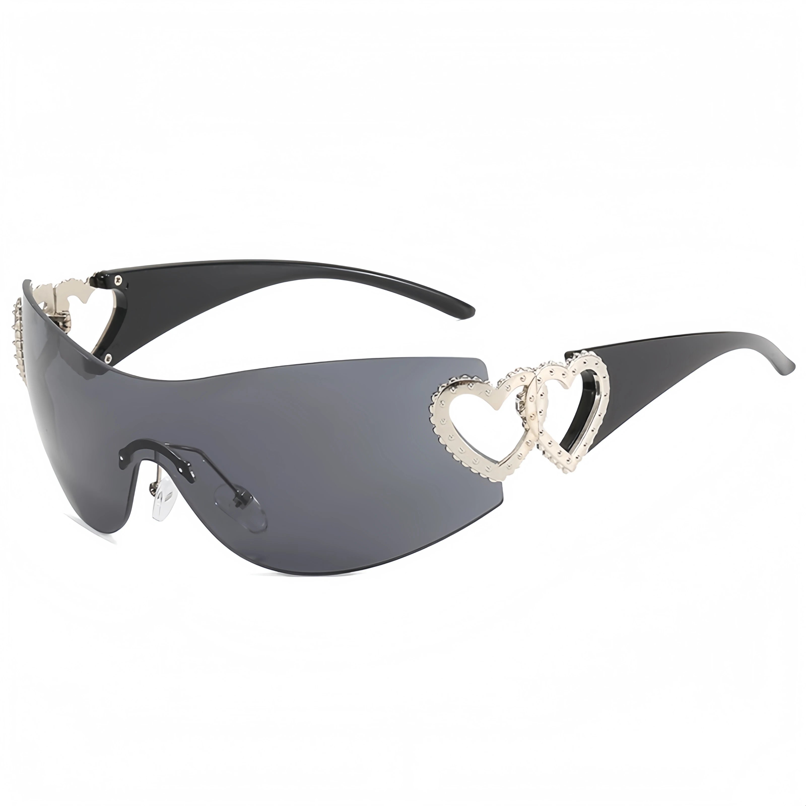 Heart Temple Y2K Sunglasses