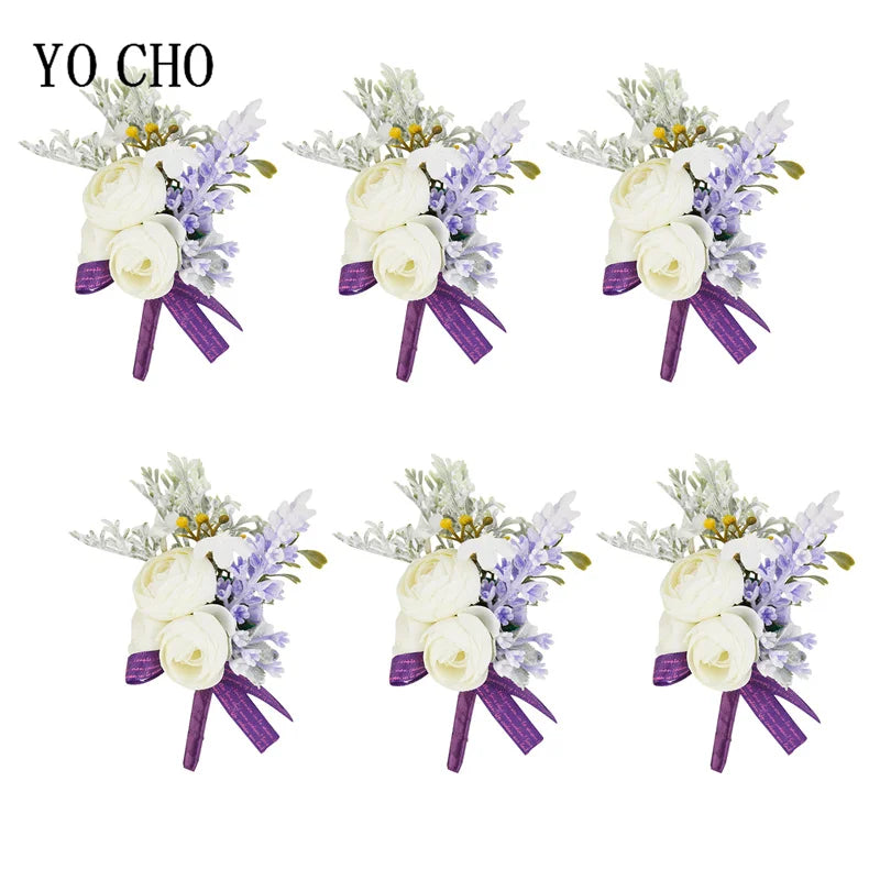 6-Piece Rose Boutonniere Set