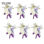 6-Piece Rose Boutonniere Set