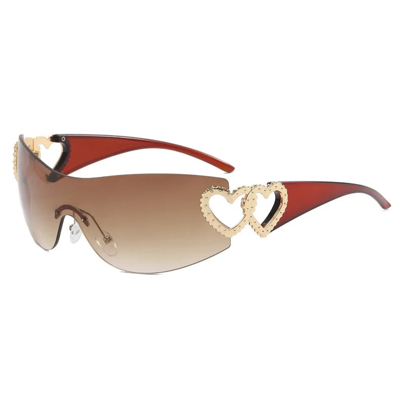 Heart Temple Y2K Sunglasses