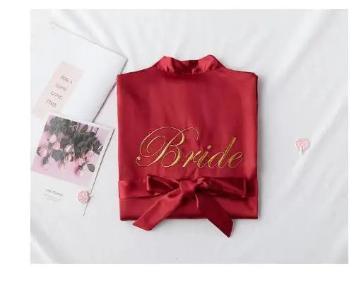 Bridal Satin Kimono Robe