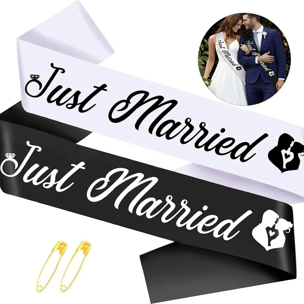Just Married Party Sash Set