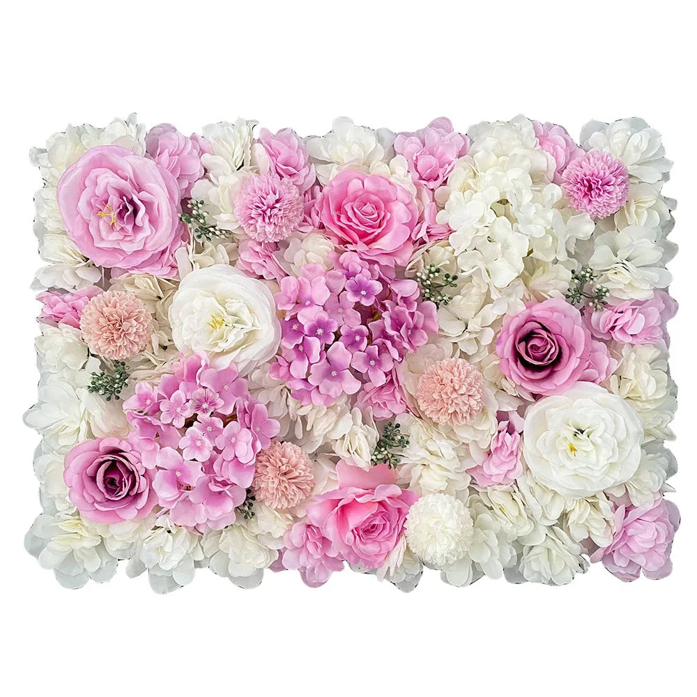 Silk Rose & Peony Flower Wall Panel