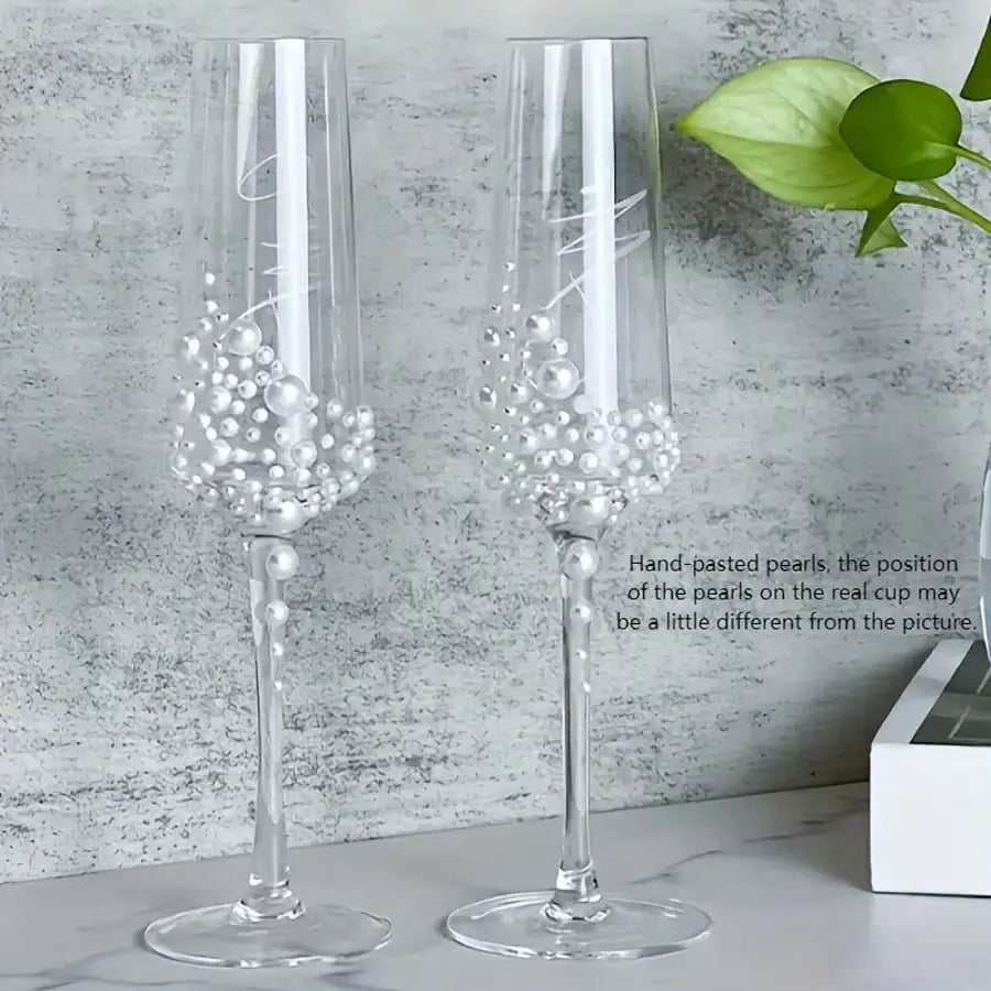 Crystal Pearl Champagne Glass Set
