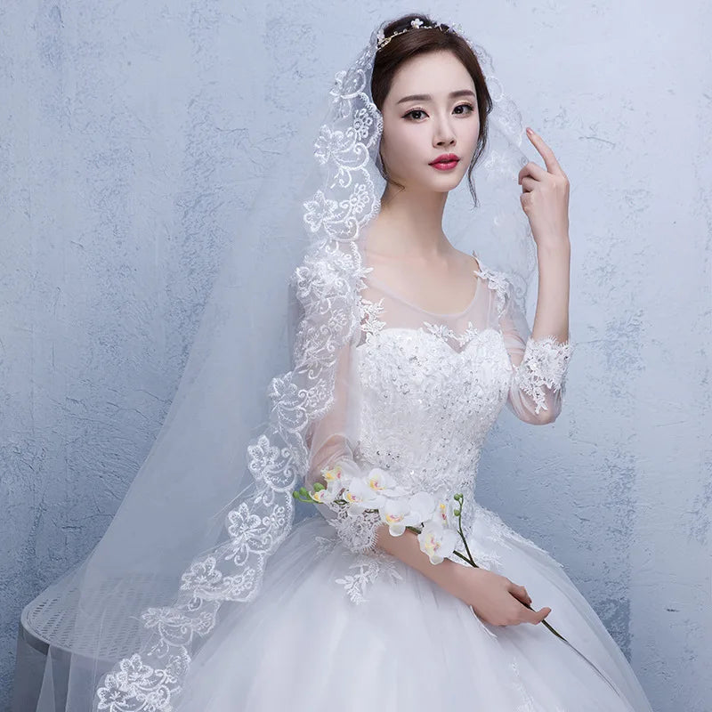 Short Tulle Bridal Veil with Comb