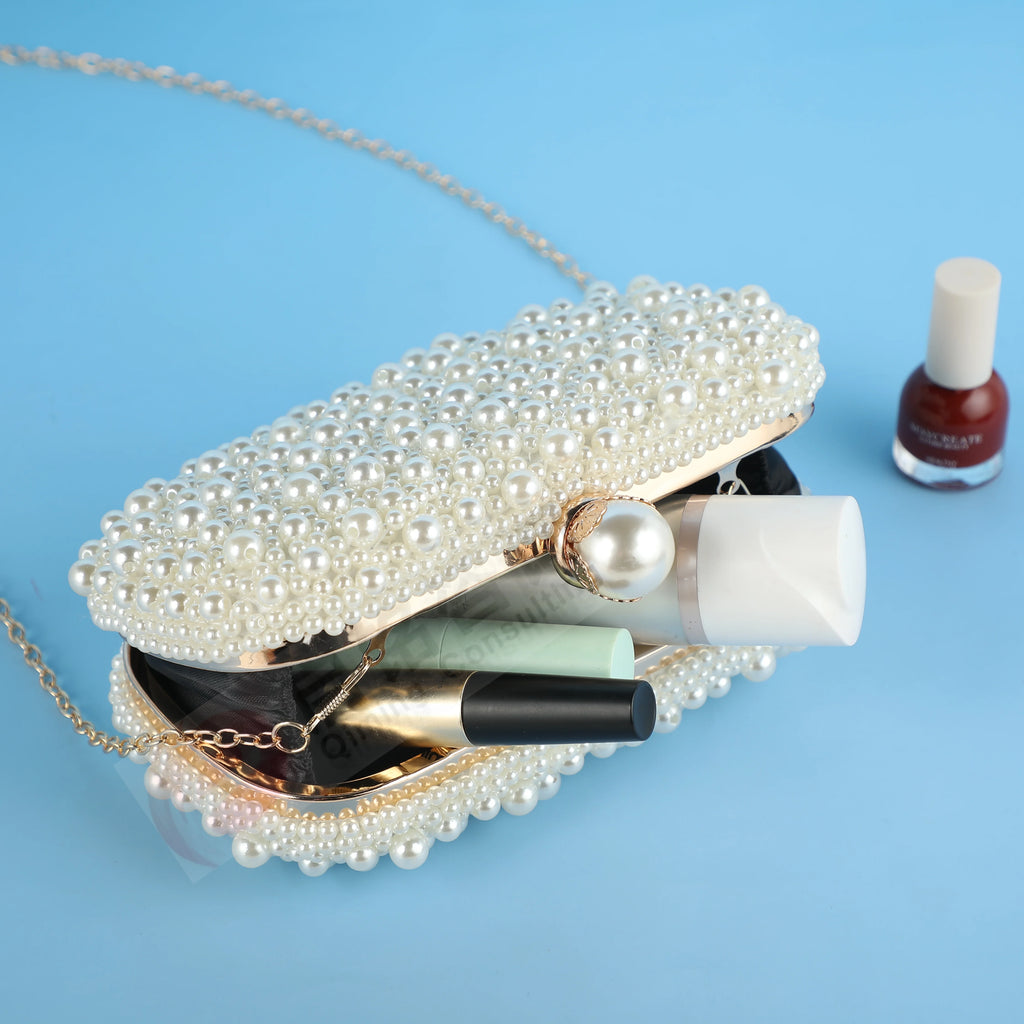 Pearl Beaded Bridal Clutch