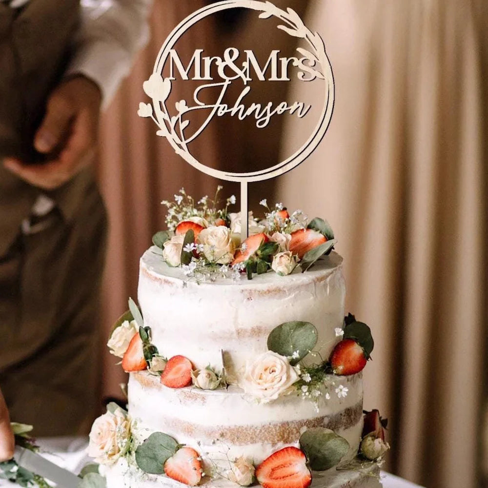 Personalized Mr & Mrs Cake Topper