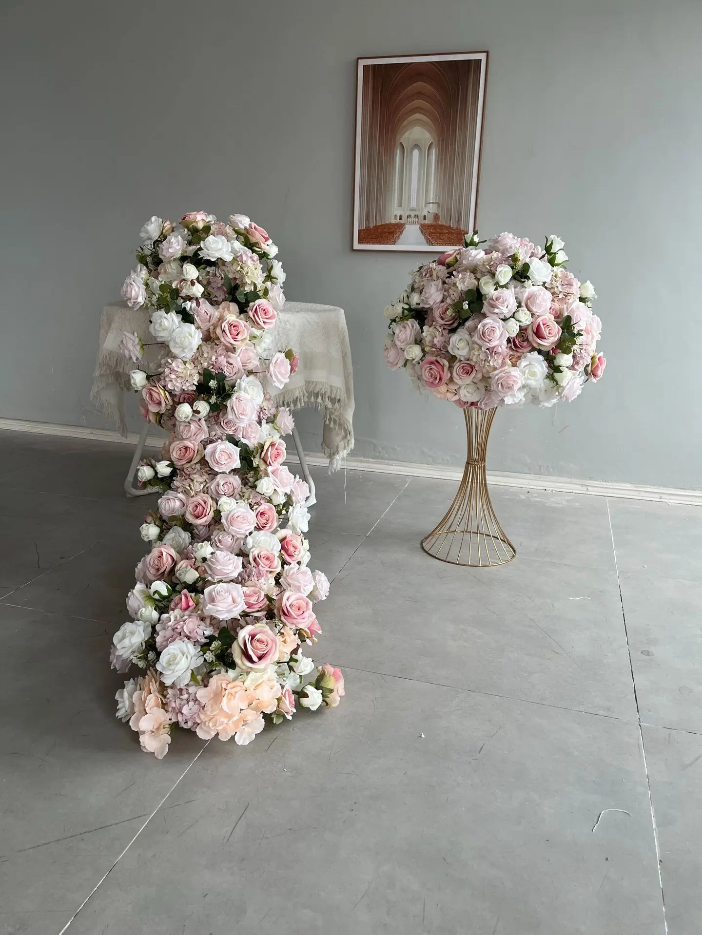 Pink Artificial Flower Decor Set