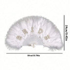 Vintage Feather Folding Fan