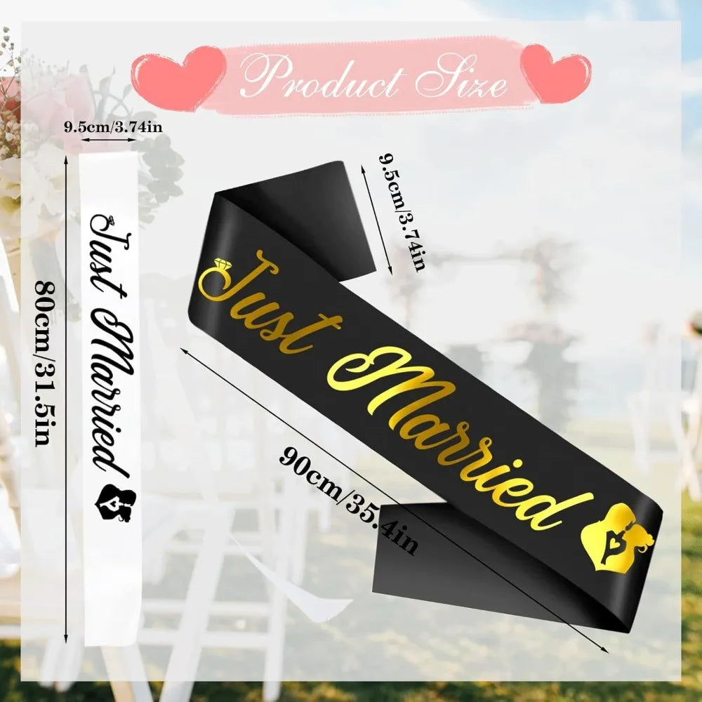 Just Married Party Sash Set