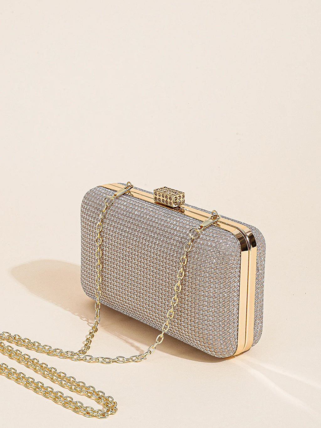 Silver Rhinestone Evening Clutch