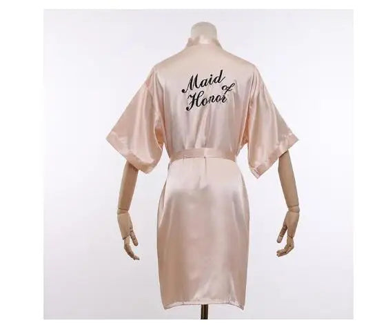 Bridal Satin Kimono Robe