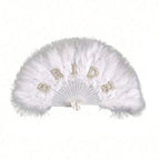 Vintage Feather Folding Fan