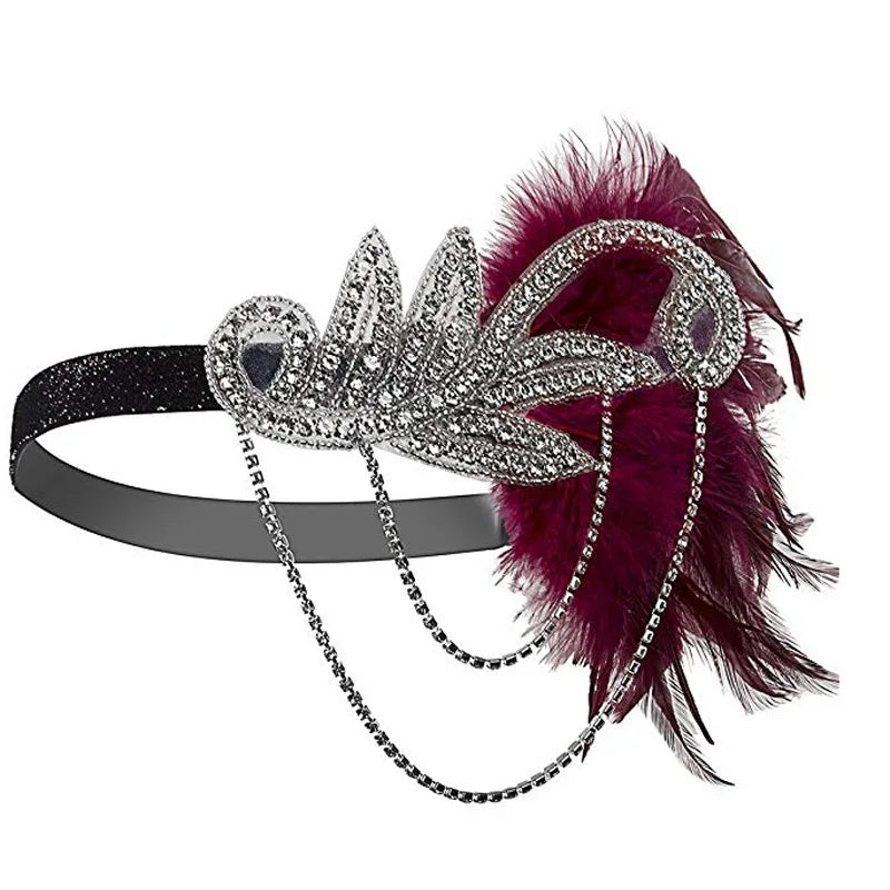 1920s Flapper Feather Headband
