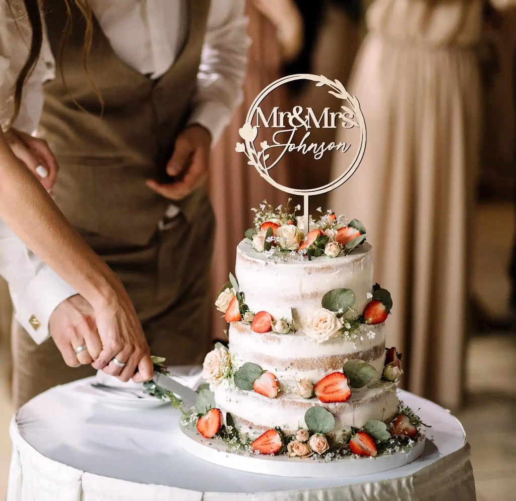 Personalized Mr & Mrs Cake Topper