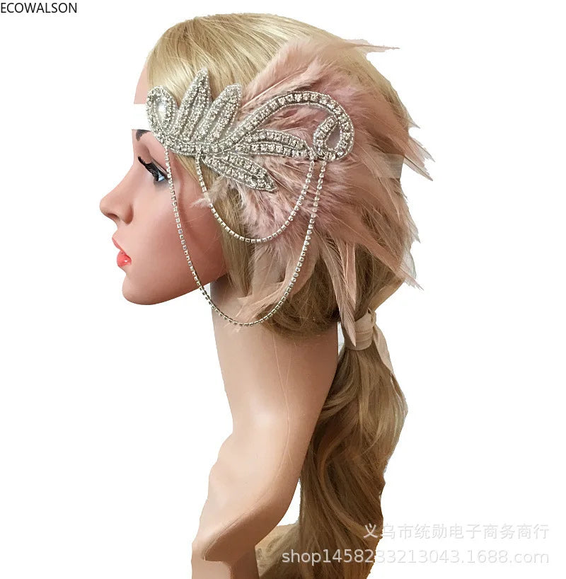 1920s Flapper Feather Headband