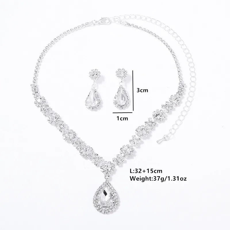 Purple Rhinestone Bridal Jewelry Set