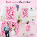 Silk Rose & Peony Flower Wall Panel