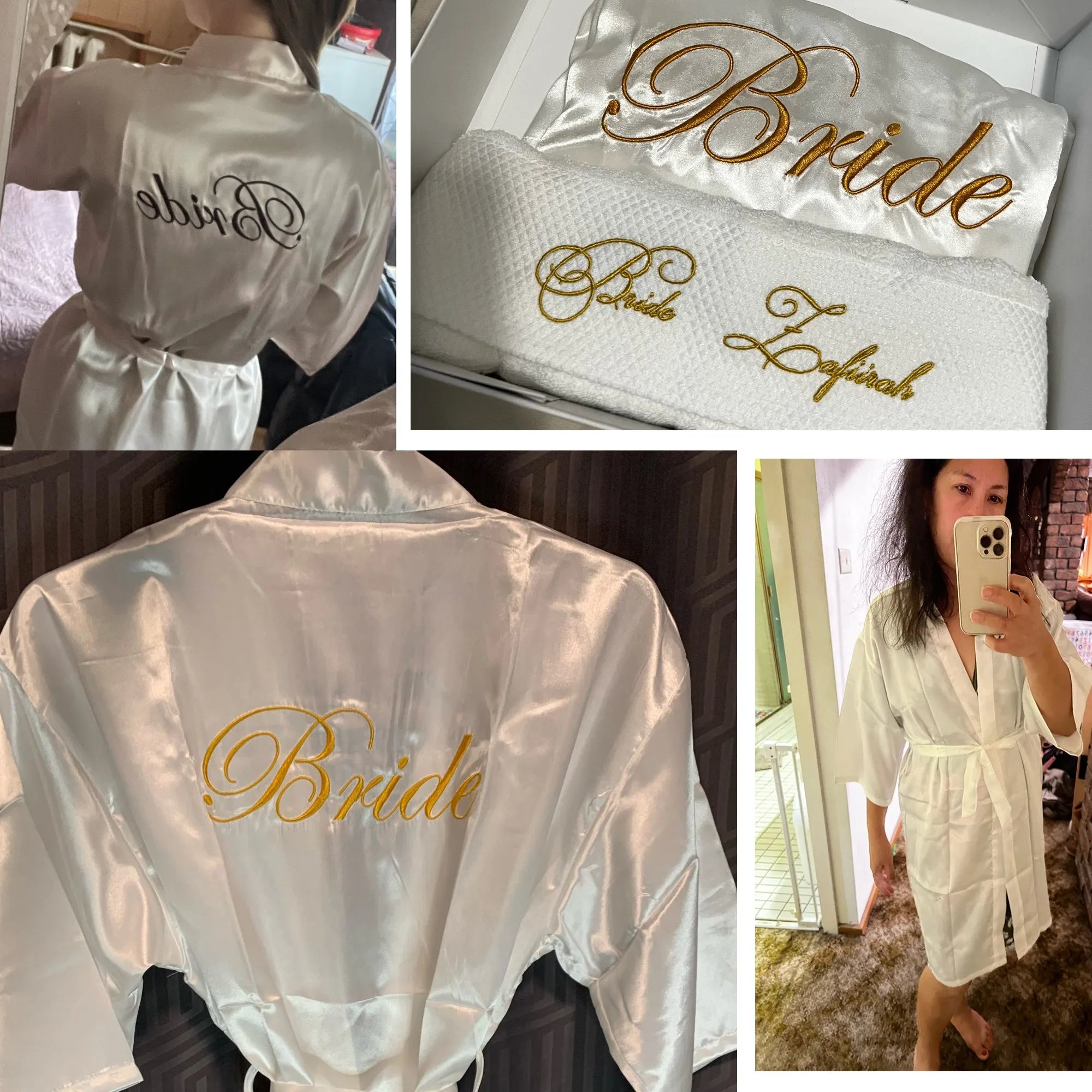 Bridal Satin Kimono Robe