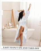 White Feather Trim Bridal Robe