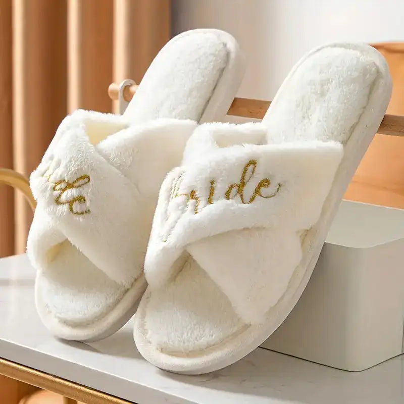 Bridal Open-Toe Slippers