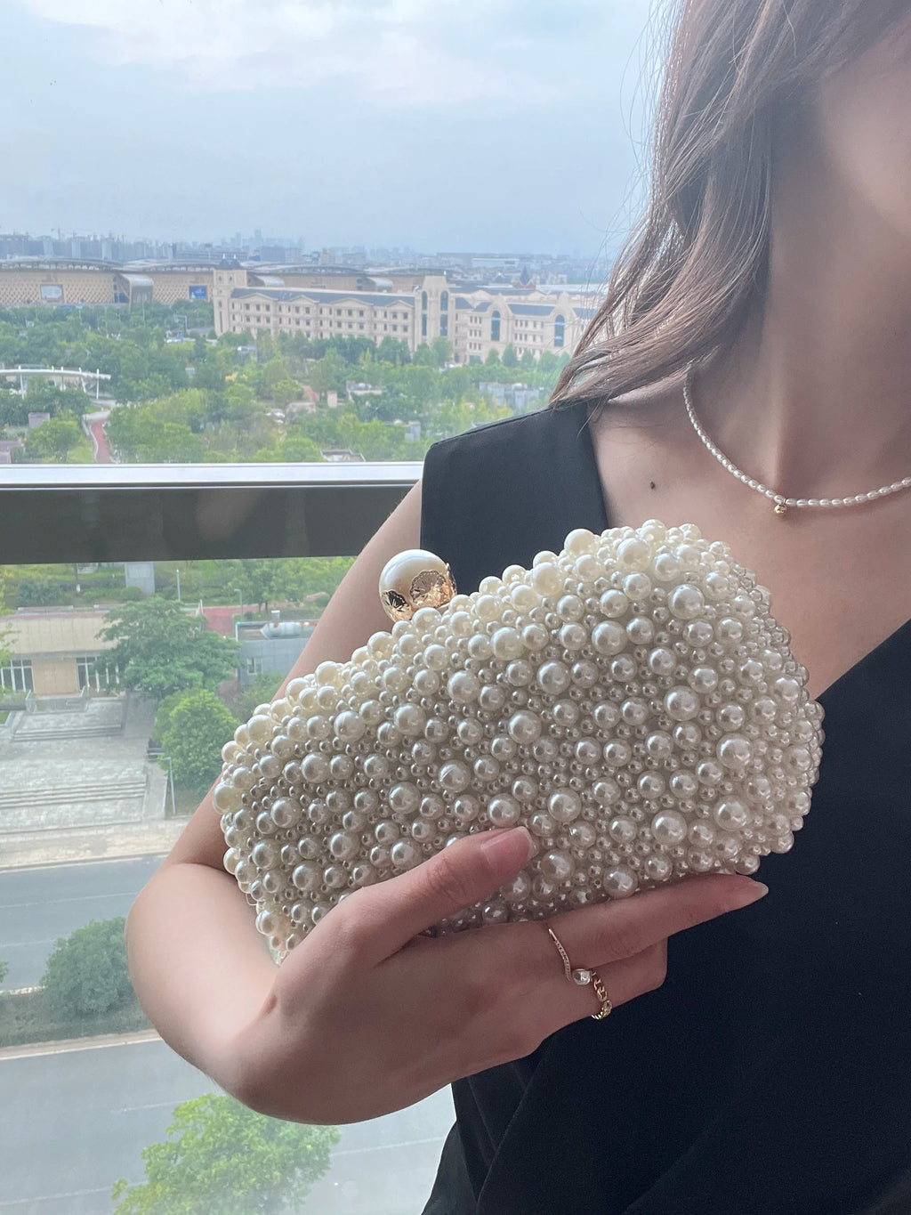 Pearl Beaded Bridal Clutch