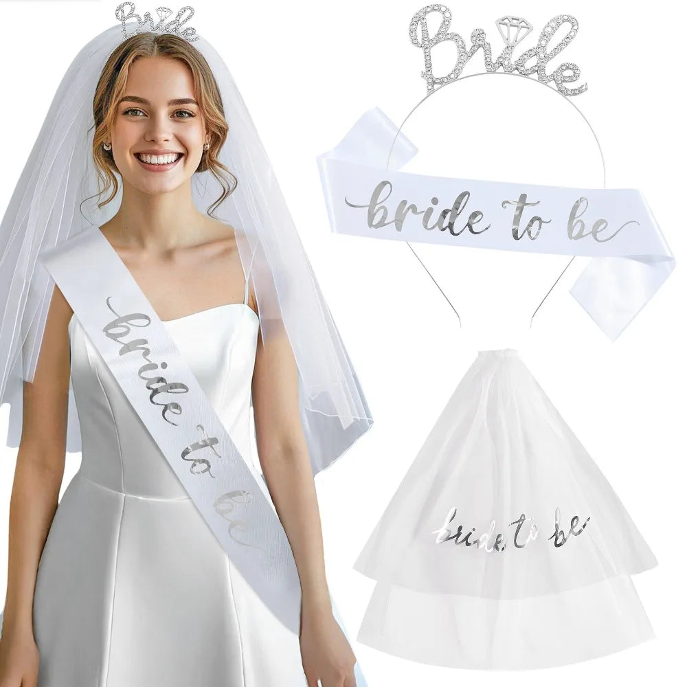 Bride-to-Be Veil & Sash Set