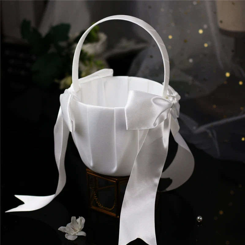 Pearl Flower Girl Basket