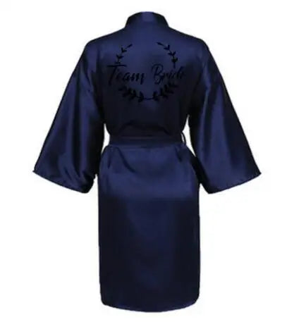 Team Bride Satin Kimono Robe