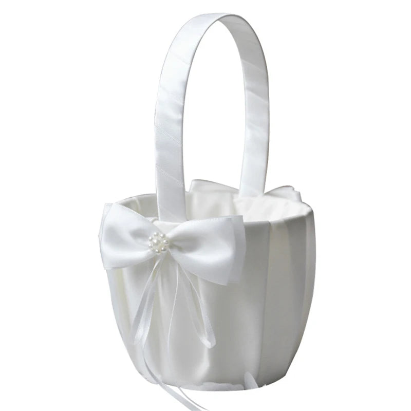 Pearl Flower Girl Basket