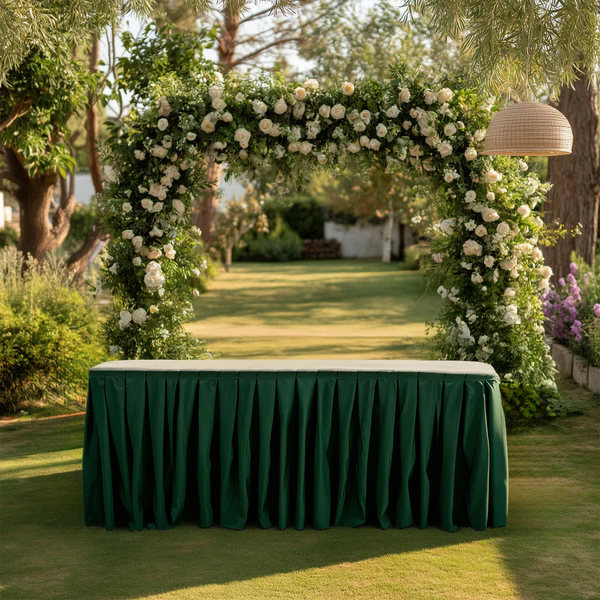 Emerald Green Pleated Table Skirt