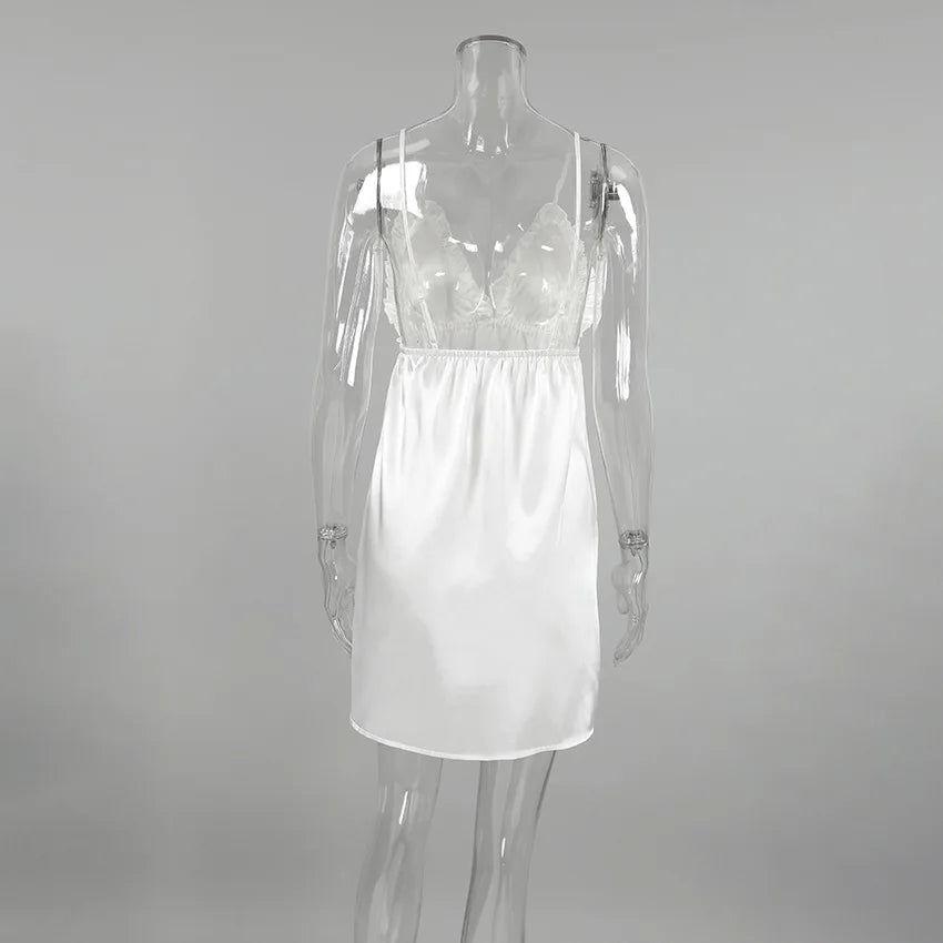 Luxury Satin Sleepwear Set for Women – V-Neck Silk Robe & Slip Nightdress with Feather Trim (2-Piece)