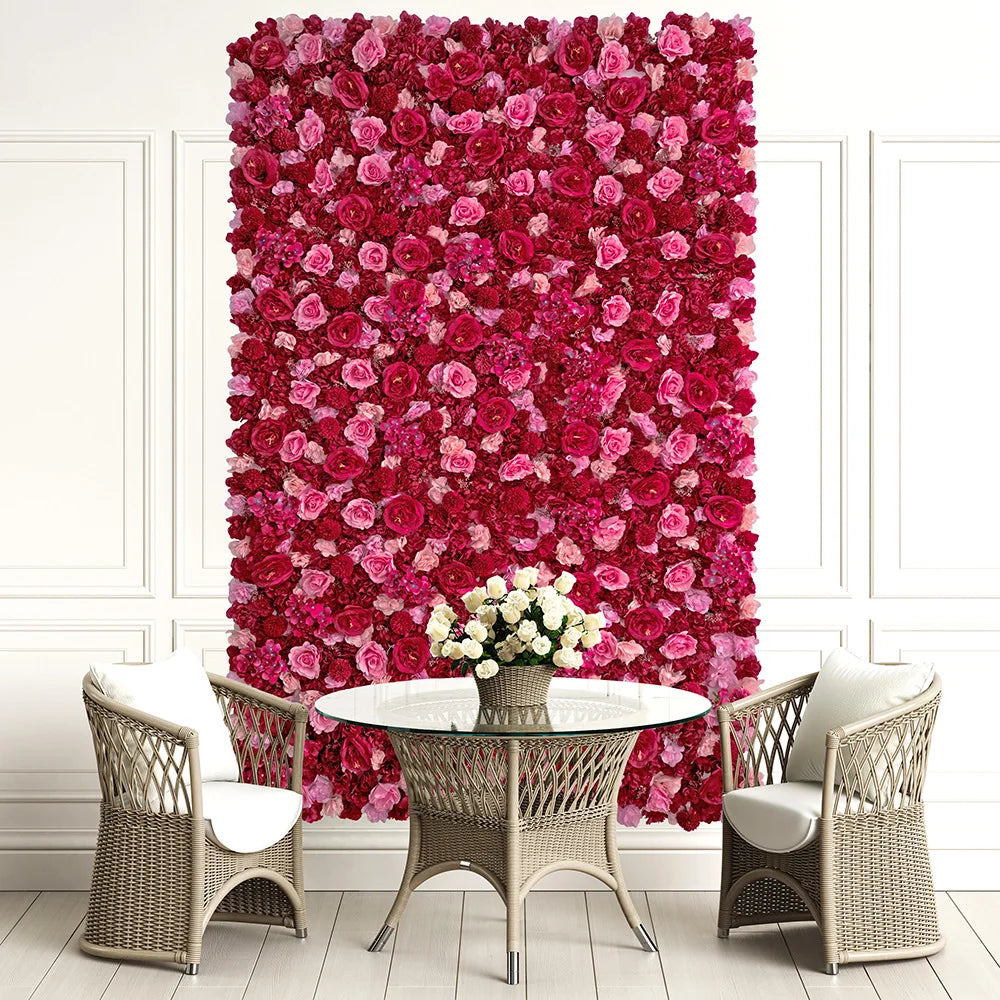 Silk Rose & Peony Flower Wall Panel