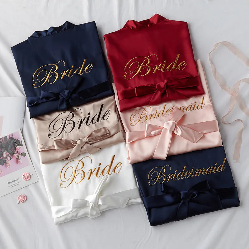 Bridal Satin Kimono Robe